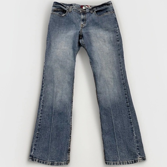 Jordache Jeans Women's 11/12 Juniors Low Rise Stretch Bootcut Blue Denim Y2K Vtg - Picture 1 of 11